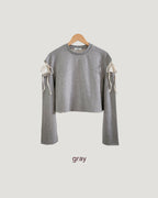 cut out ribbon sweatshirt