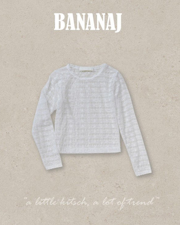 【BANANAJ】rhythm flower lace tee