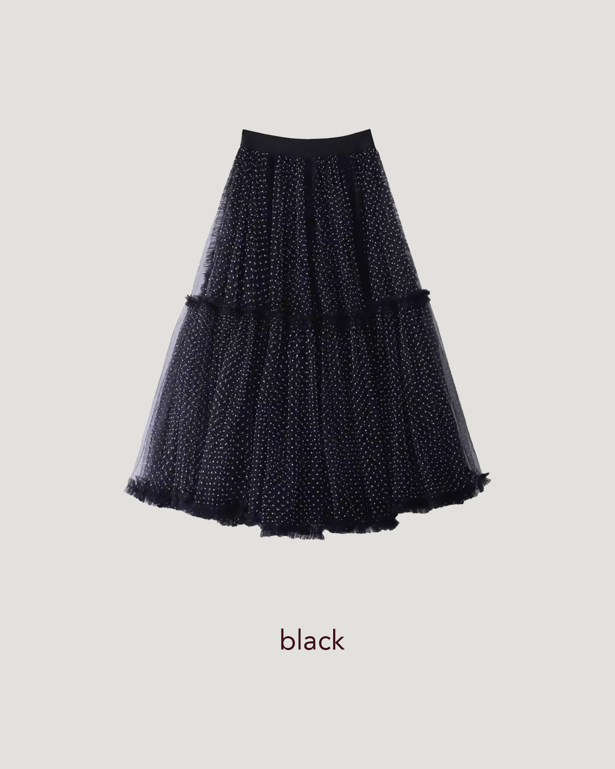 dot frill volume tulle skirt