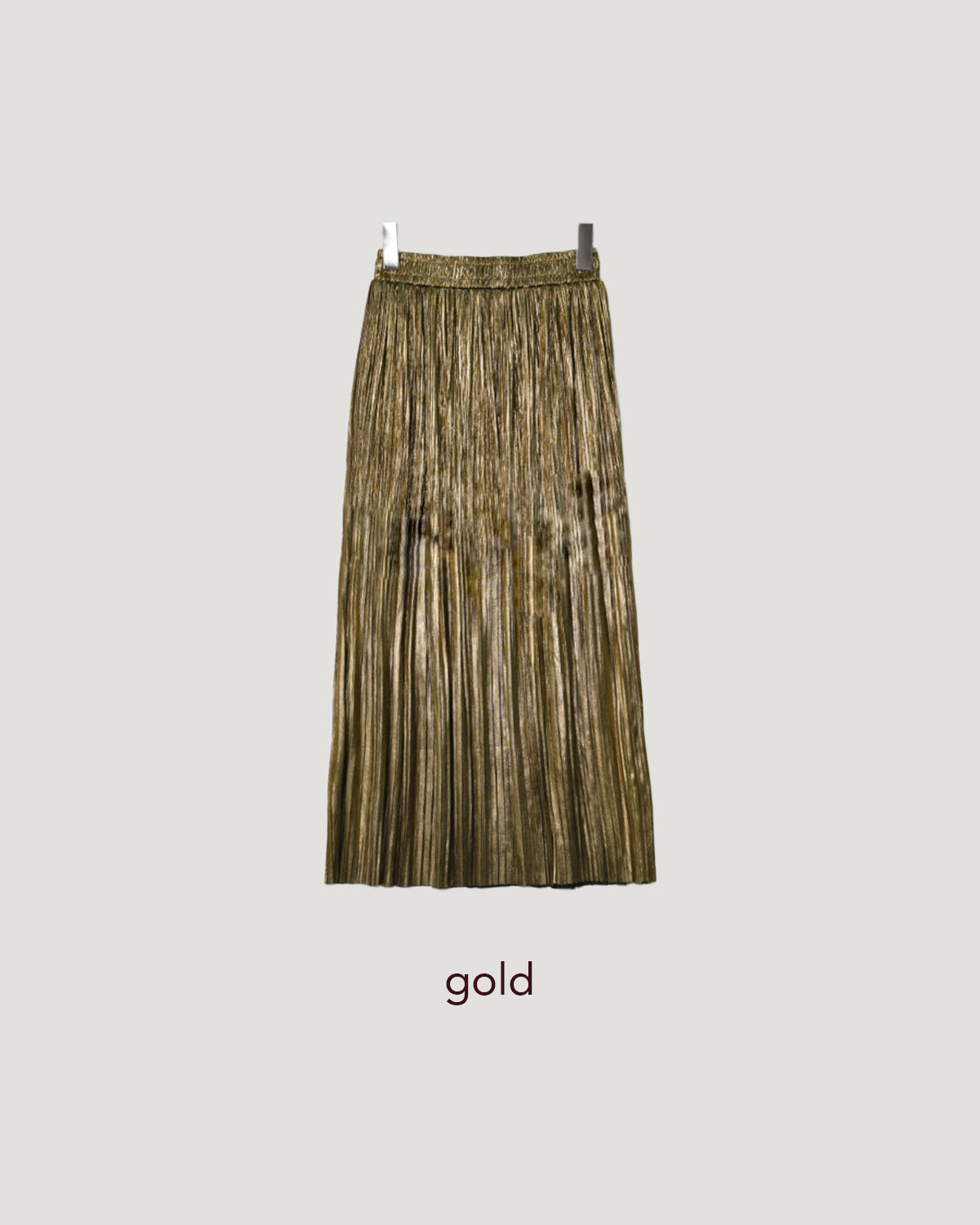 metallic accordion pleated skirt