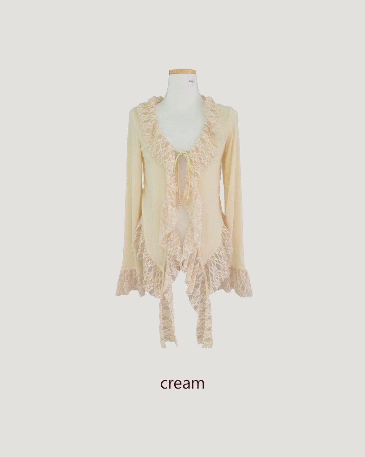 frill lace flare cardigan
