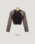 raglan knit sleeves shirring T