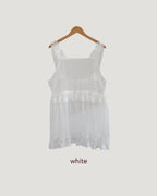 sheer lace frill mini dress