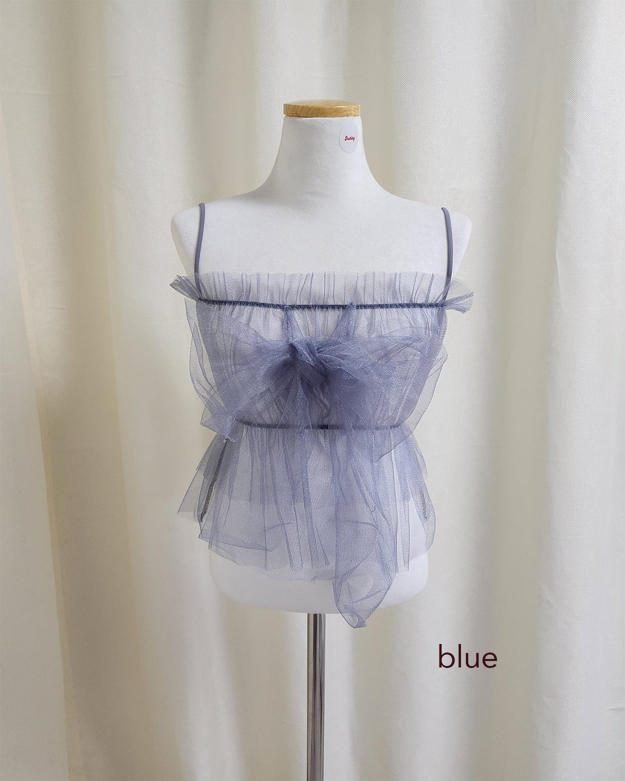 tulle sheer ribbon bustier