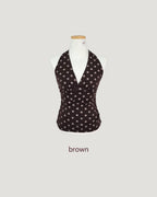 polka dot halter neck bustier