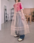 sheer layered waist frill tulle dress