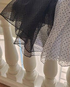 dot sheer volume layered skirt dress