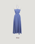 cut out stripe long dress