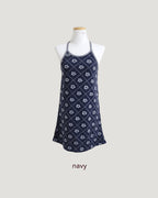 flower halter neck knit mini dress
