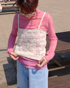 rose motif sheer bustier