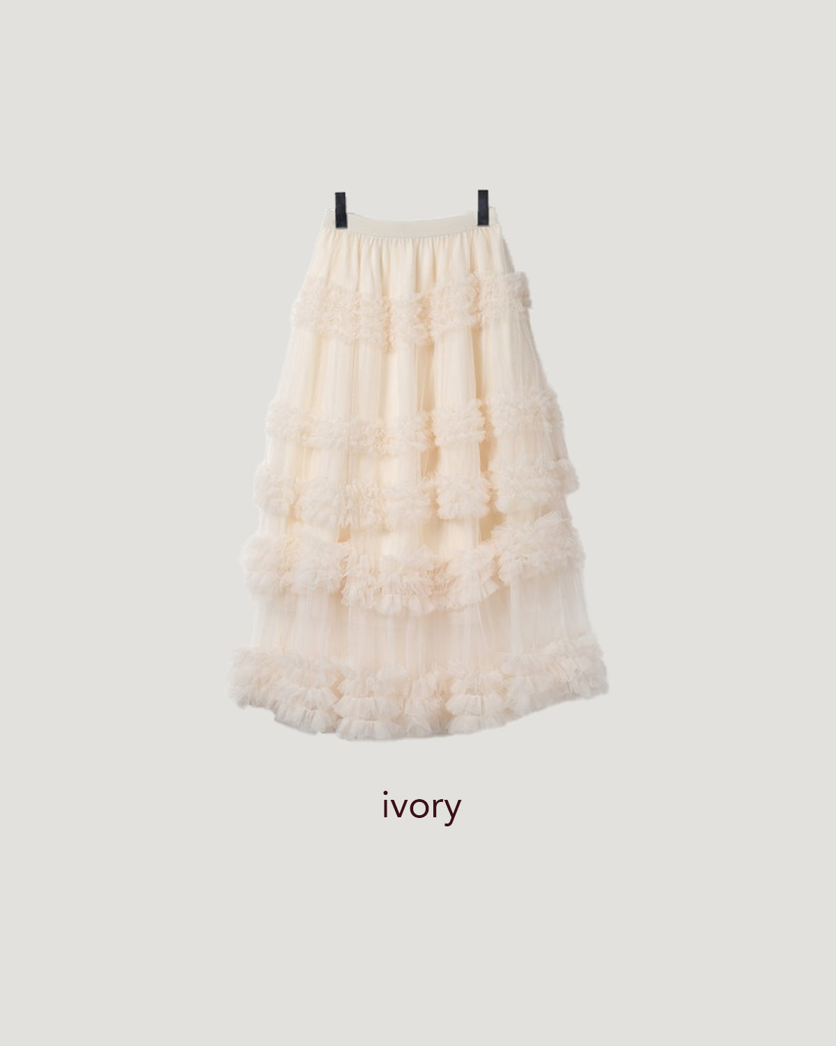 tiered volume frill tulle skirt