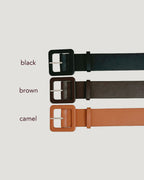square buckle wide belt