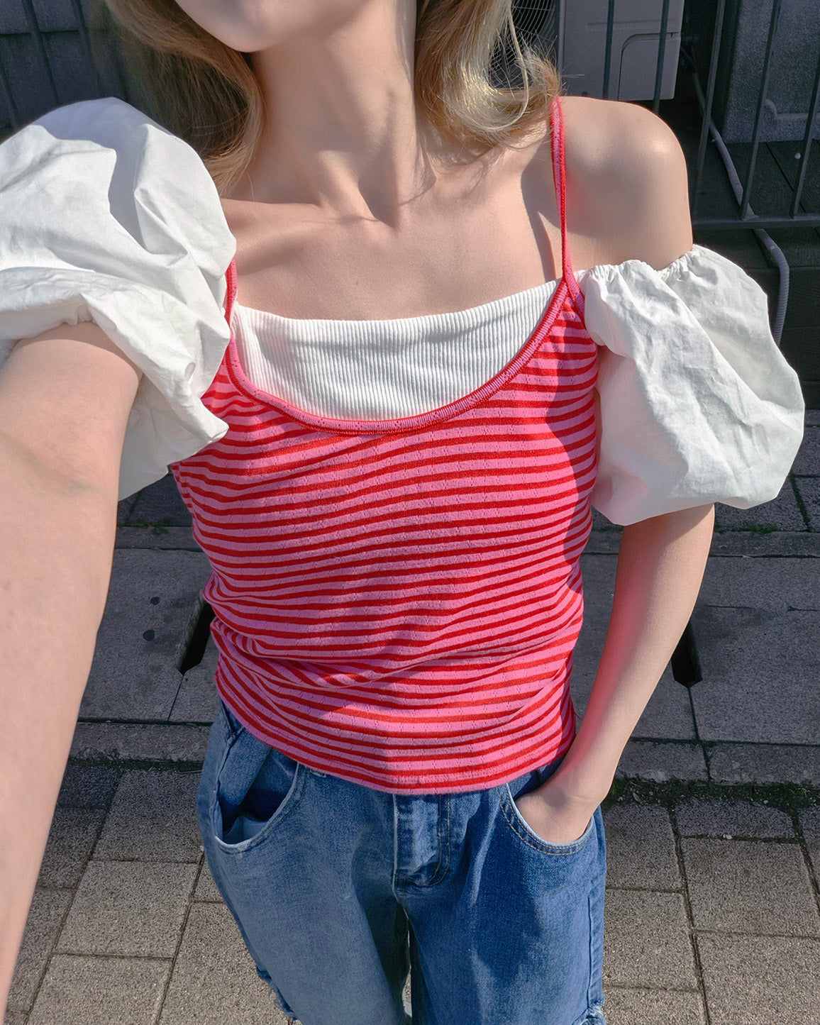 multi stripe camisole