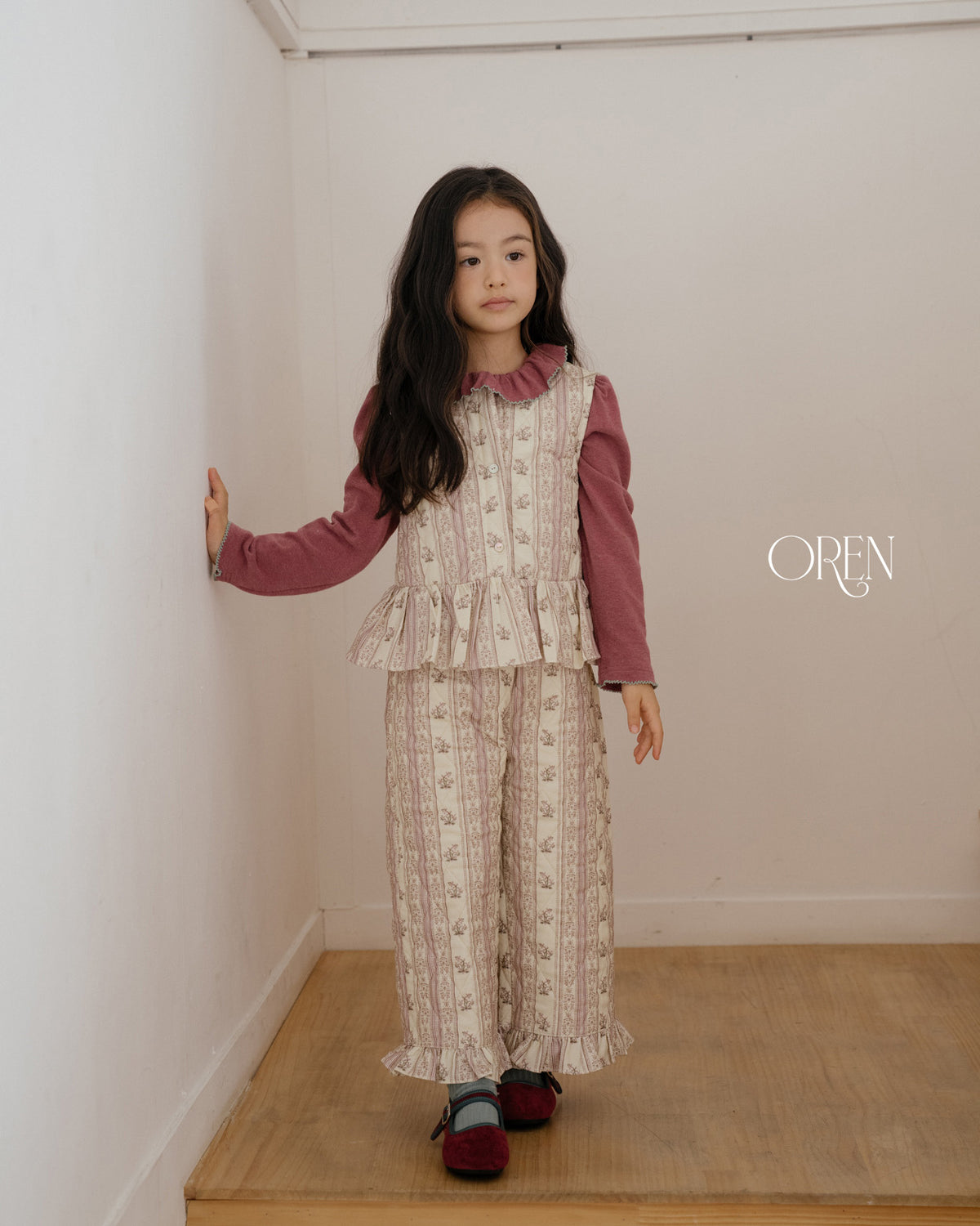 【OREN】groot quilted vest SET UP