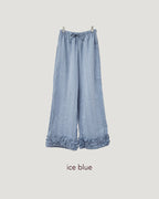 stripe hem frill pants