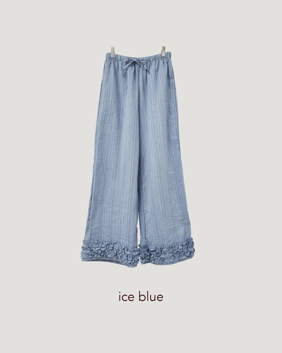 stripe hem frill pants