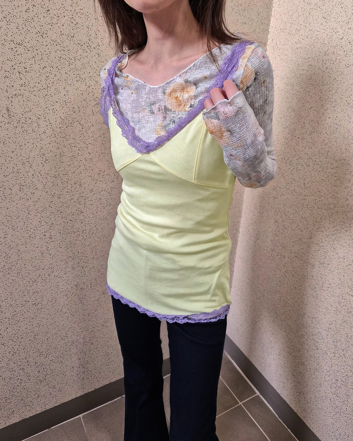 bicolor lace point camisole