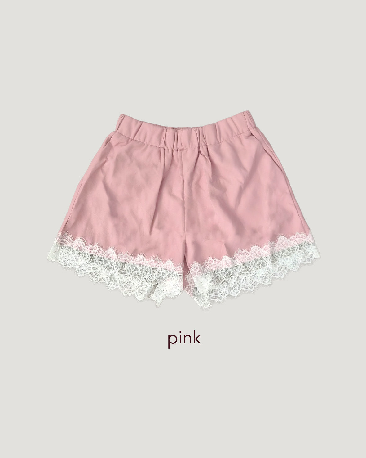 fake leather lace point short pants