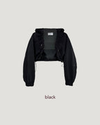 shirring bolero hood nylon blouson