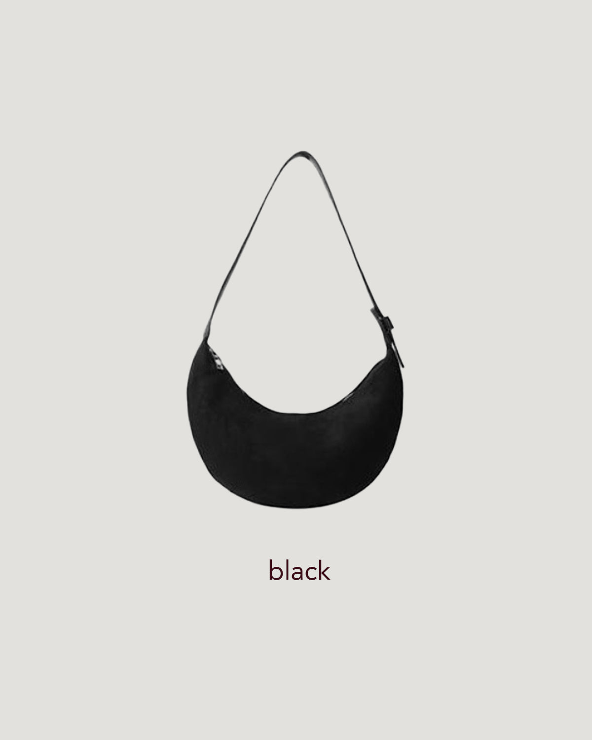 faux suede half moon bag