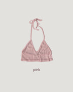velvet sheer halter neck bustier