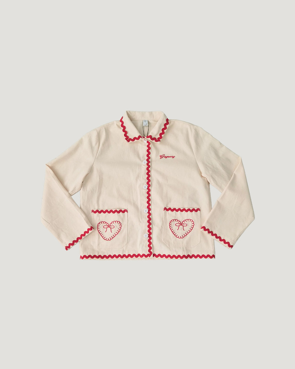 red ribbon embroidery cotton jacket