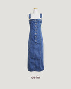 denim salopette long dress