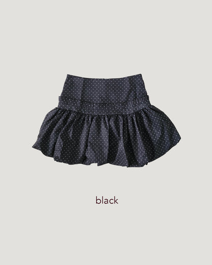 dot frill balloon mini skirt