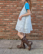 rose motif volume tunic