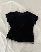 hem gingham check pile fabric T