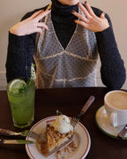 glitter turtleneck rib knit