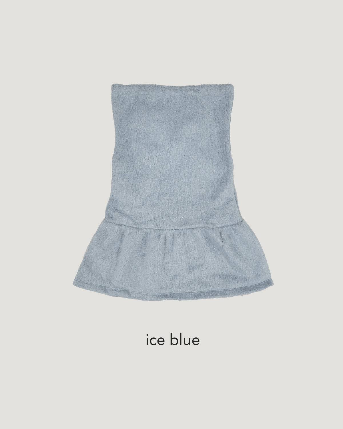 fur back ribbon mini dress