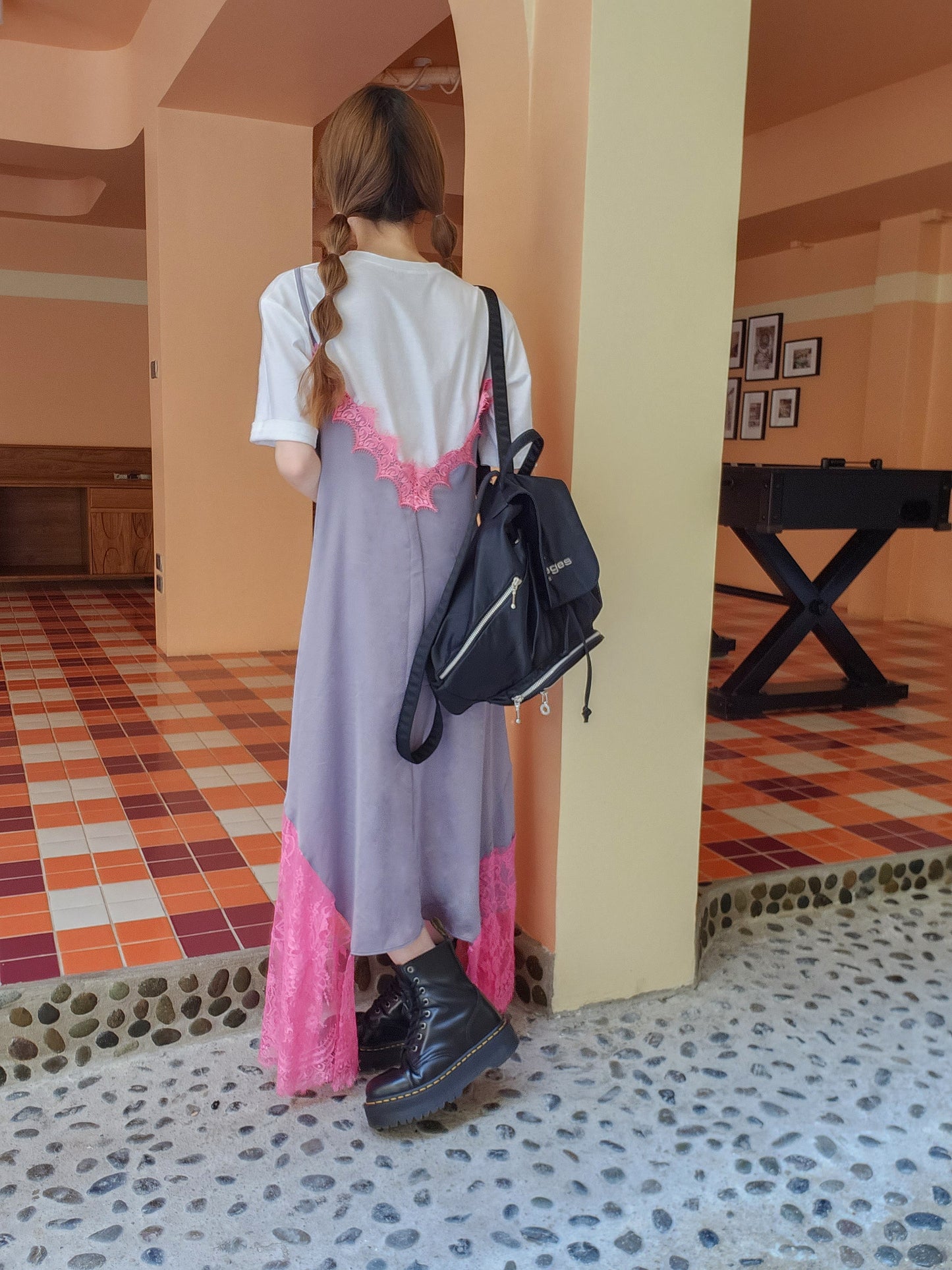 lace lingerie camisole long dress