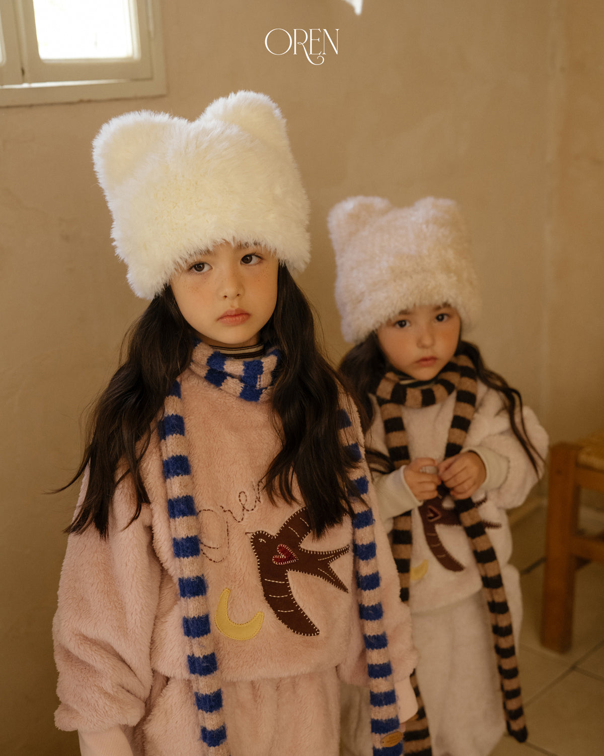 【OREN】ambre striped muffler