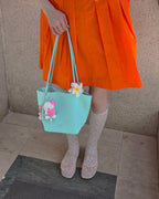 happy color glossy shoulder bag