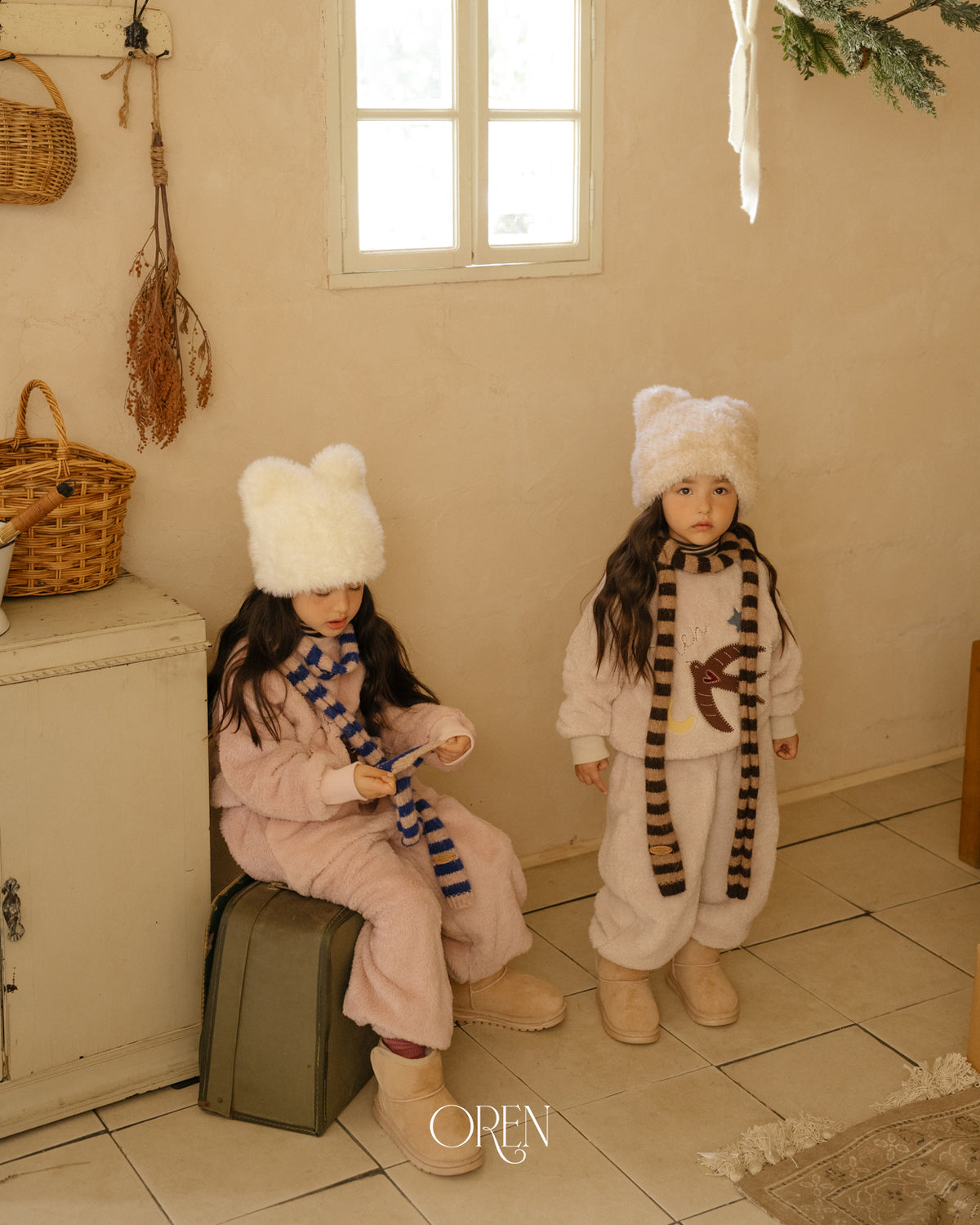 【OREN】ambre striped muffler