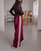 red line wide track pants