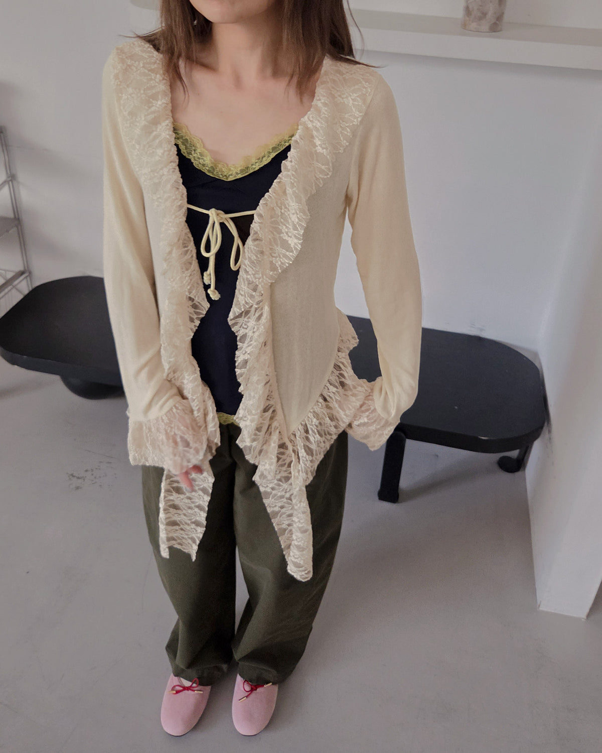 bicolor lace point camisole
