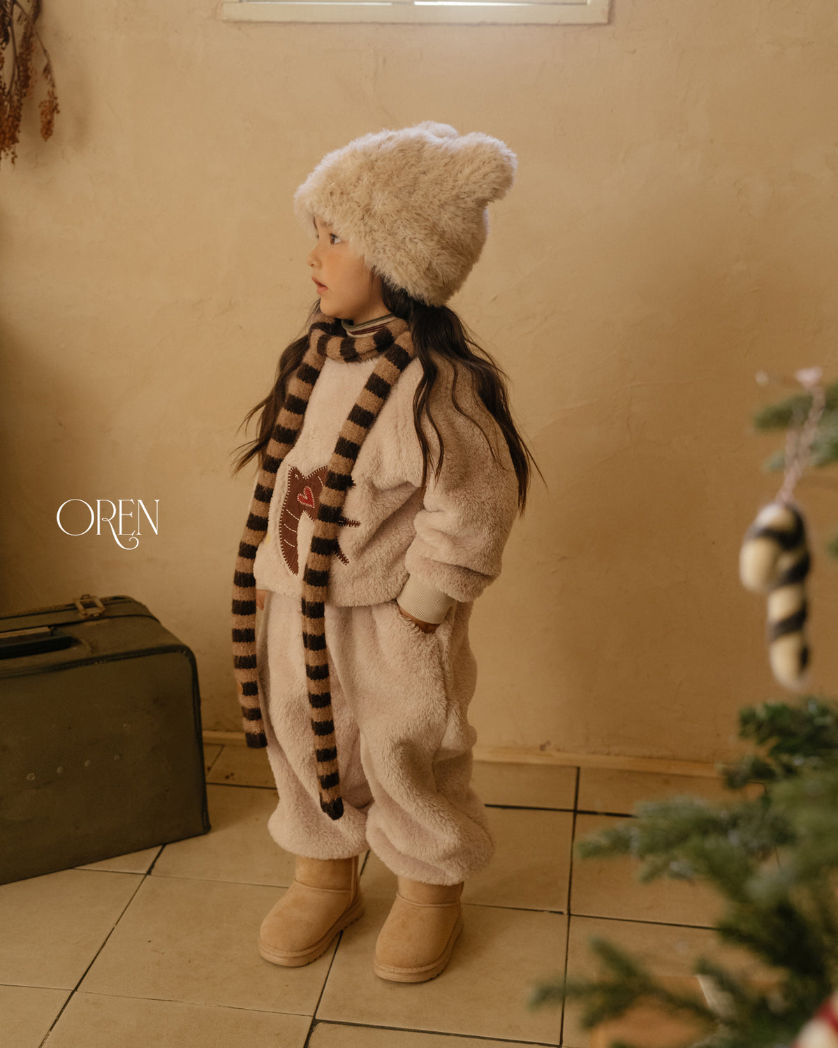 【OREN】ambre striped muffler