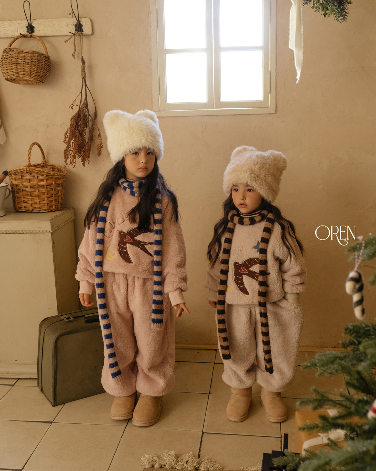 【OREN】ambre striped muffler