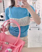 luna lace short bustier