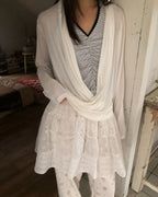 wrap drape neck long sleeve top