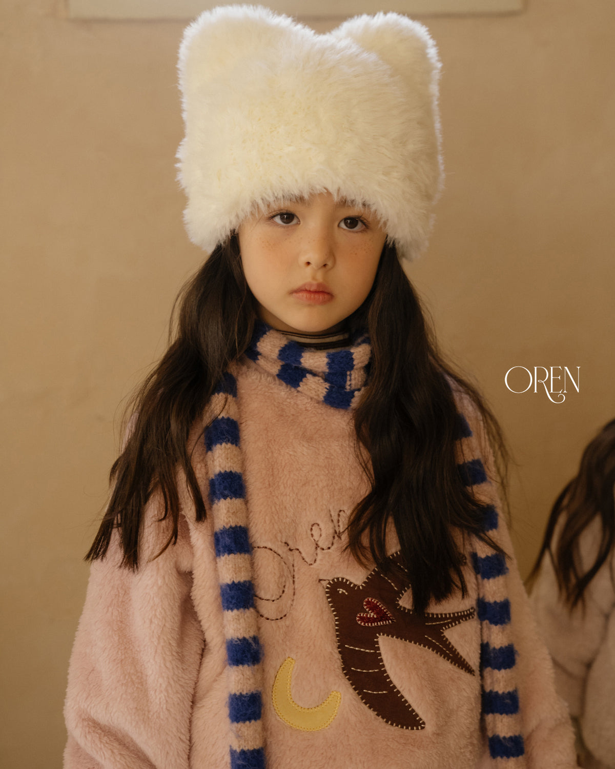【OREN】cat faux fur beanie