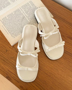 round ribbon sandals