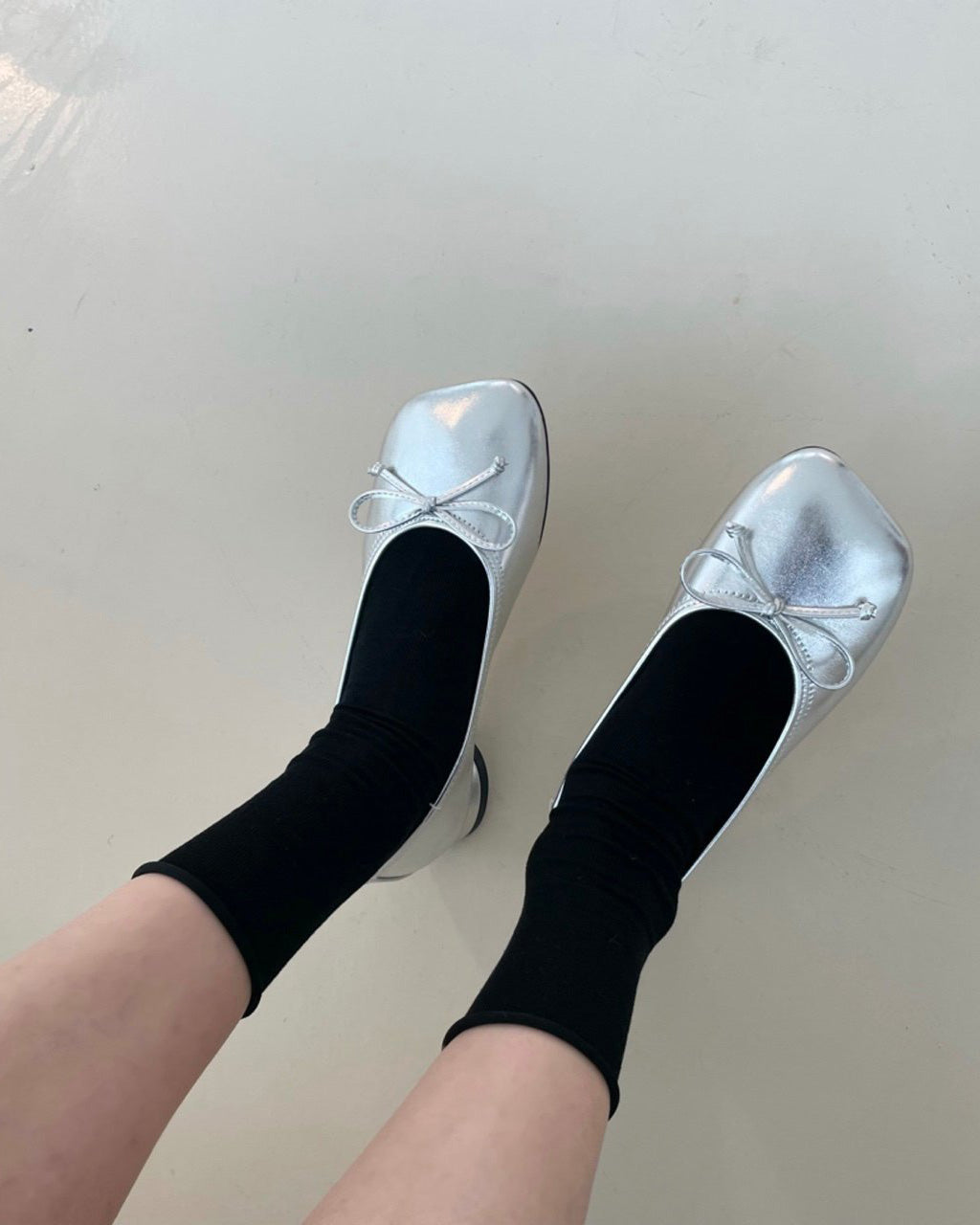ribbon rounded square toe shoes