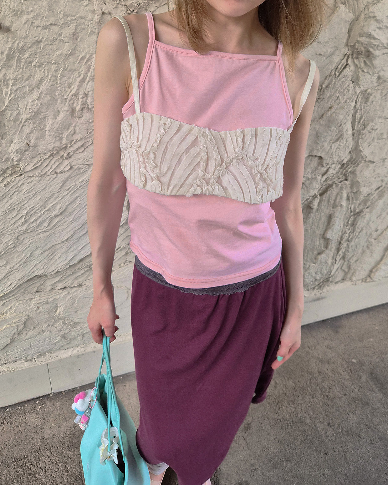 square neck basic color camisole