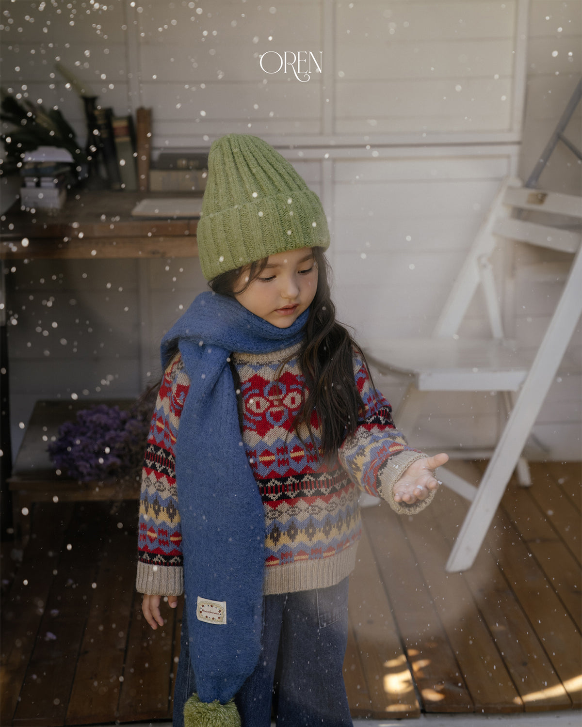 【OREN】merci pom-pom muffler