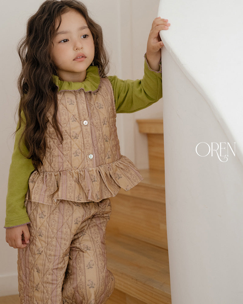 【OREN】groot quilted vest SET UP