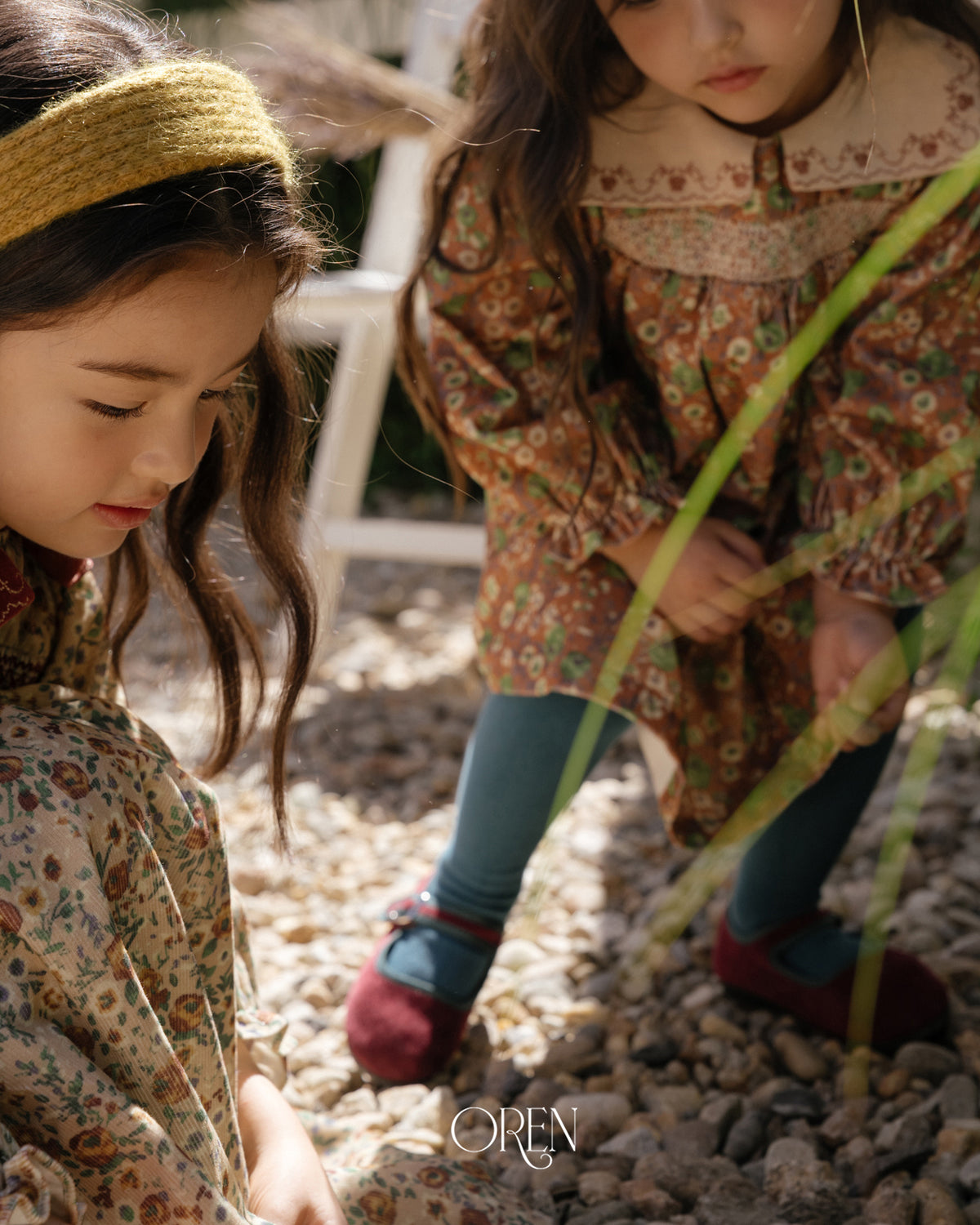 【OREN】forest color band tights