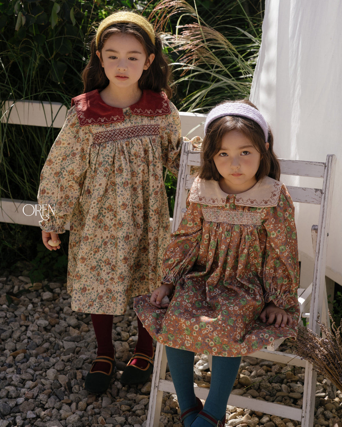 【OREN】forest color band tights